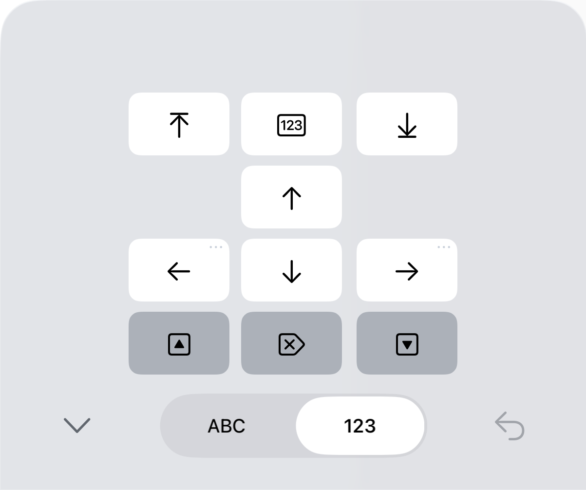 Le nouveau pavé de curseur dans Soulver 4 sur iPhone